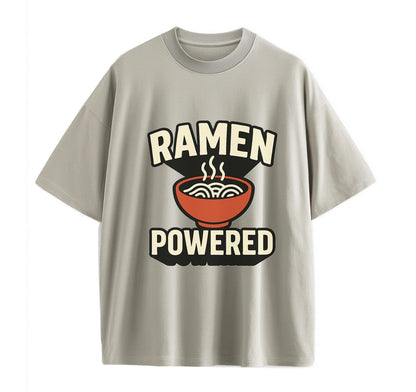 Light Coffee / XS Ramen Powered Anime Oversize T-Shirt