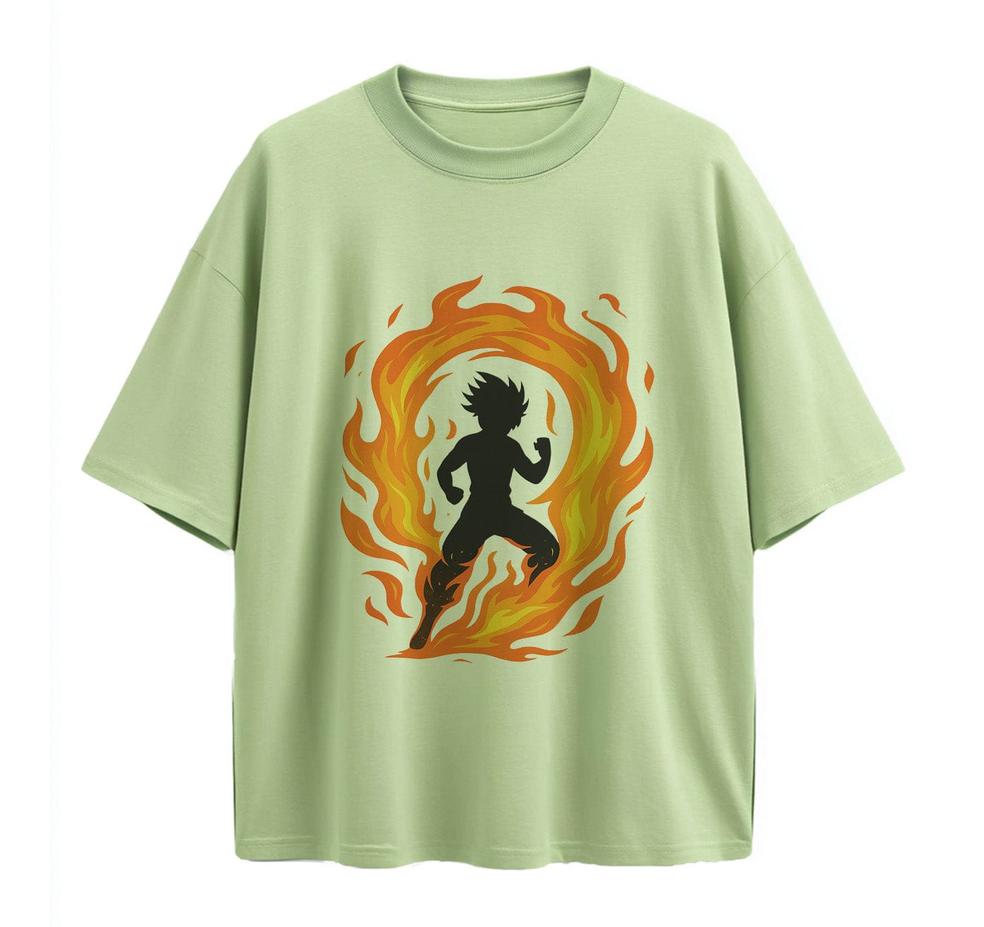 Light Green / XS Cosmic Battle Anime Oversize T-Shirt