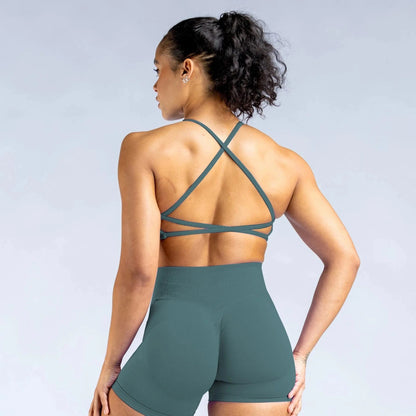 Light green / XS Dynamic Backless Sports Bra / High Impact Fitness / Gym Bra
