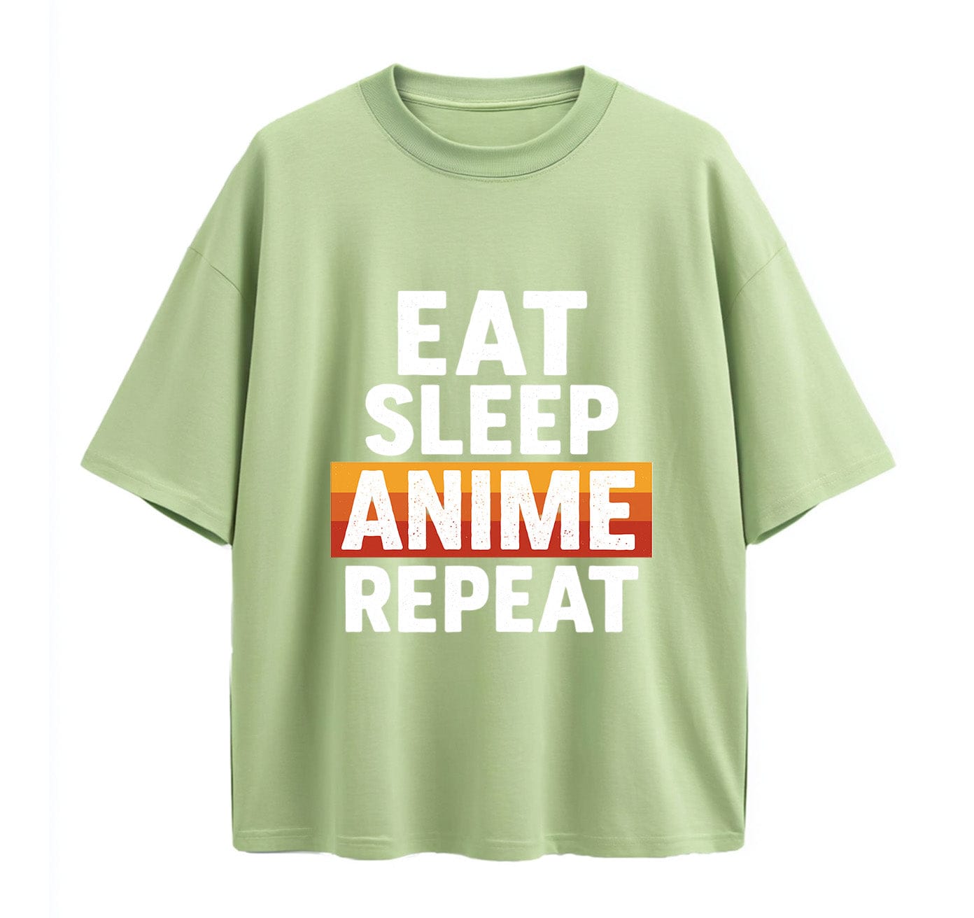 Light Green / XS Eat Sleep Anime Repeat 1 Oversize T-Shirt