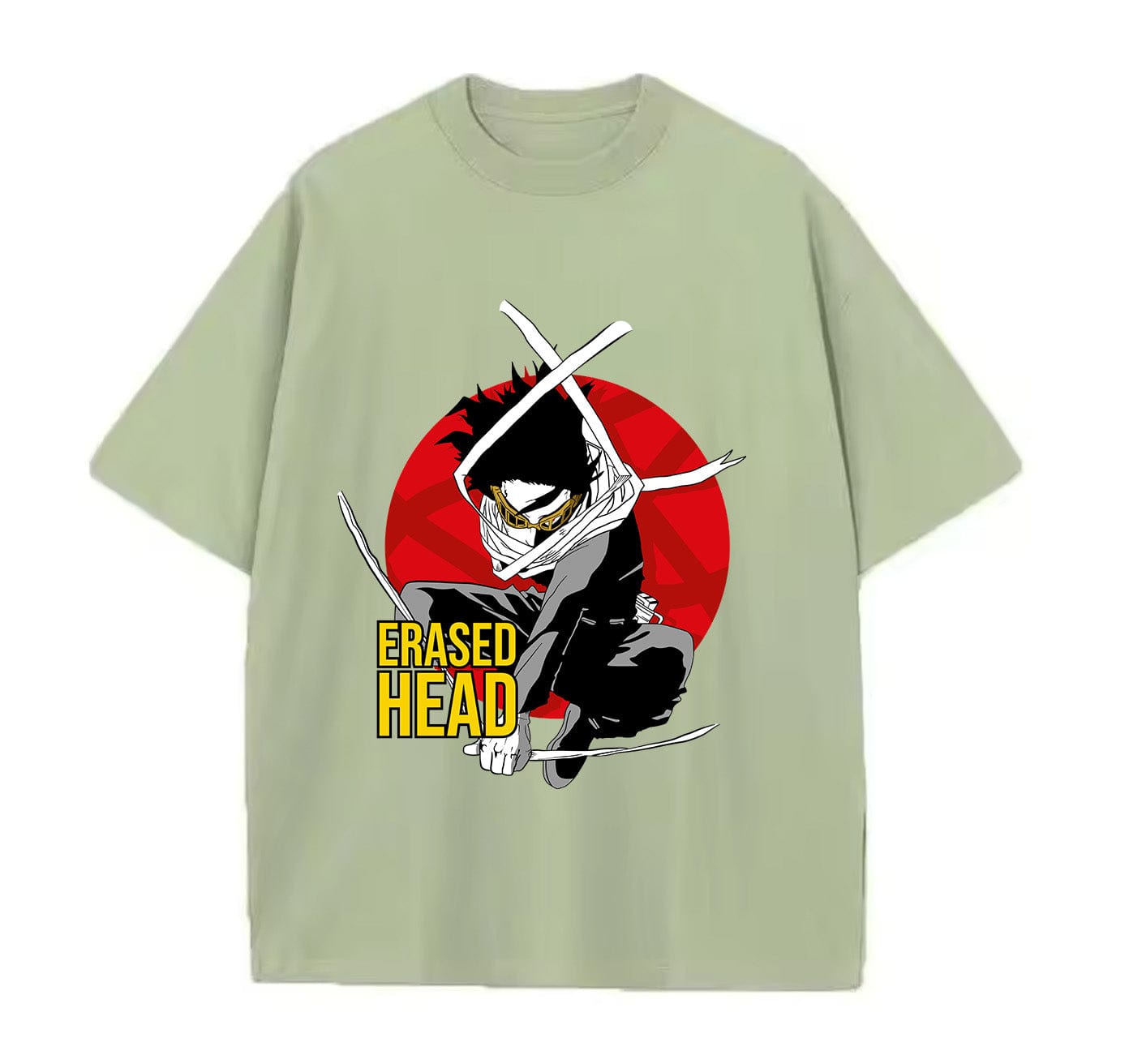 Light Green / XS Erased Head (My Hero Academia) Anime Oversize T-Shirt