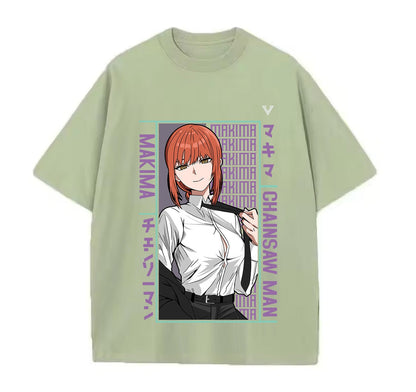 Light Green / XS Makima (Chainsaw Man) Anime Oversize T-Shirt
