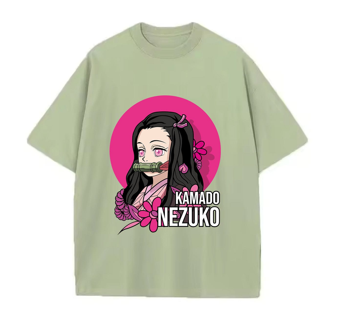 Light Green / XS Nezuko (Demons Slayer) Anime Oversize T-Shirt