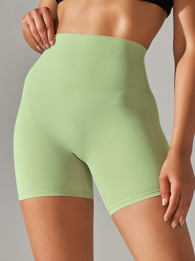 Light Green / XS Ride Biker Shorts Medium-Height/ Women's Training Shorts/ Women's Yoga Shorts (Ellie Survivor)