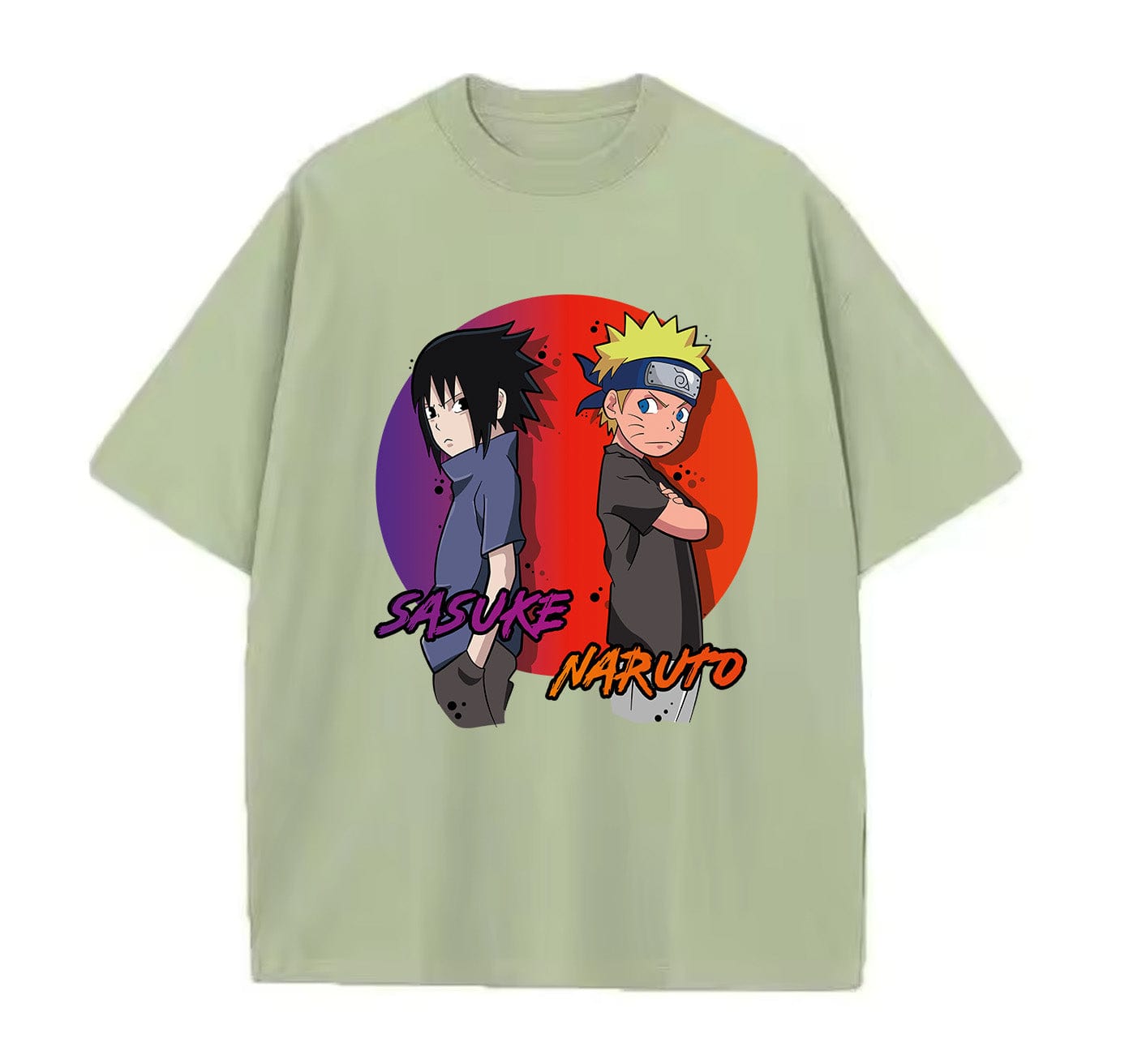 Light Green / XS Sasuke (Naruto) Anime Oversize T-Shirt