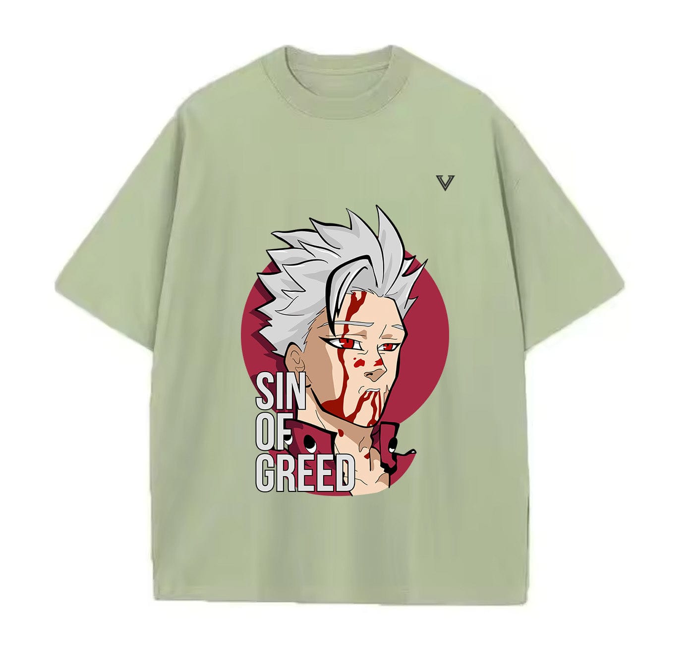 Light Green / XS Sin of Greed (Seven Deadly Sins) Anime Oversize T-Shirt