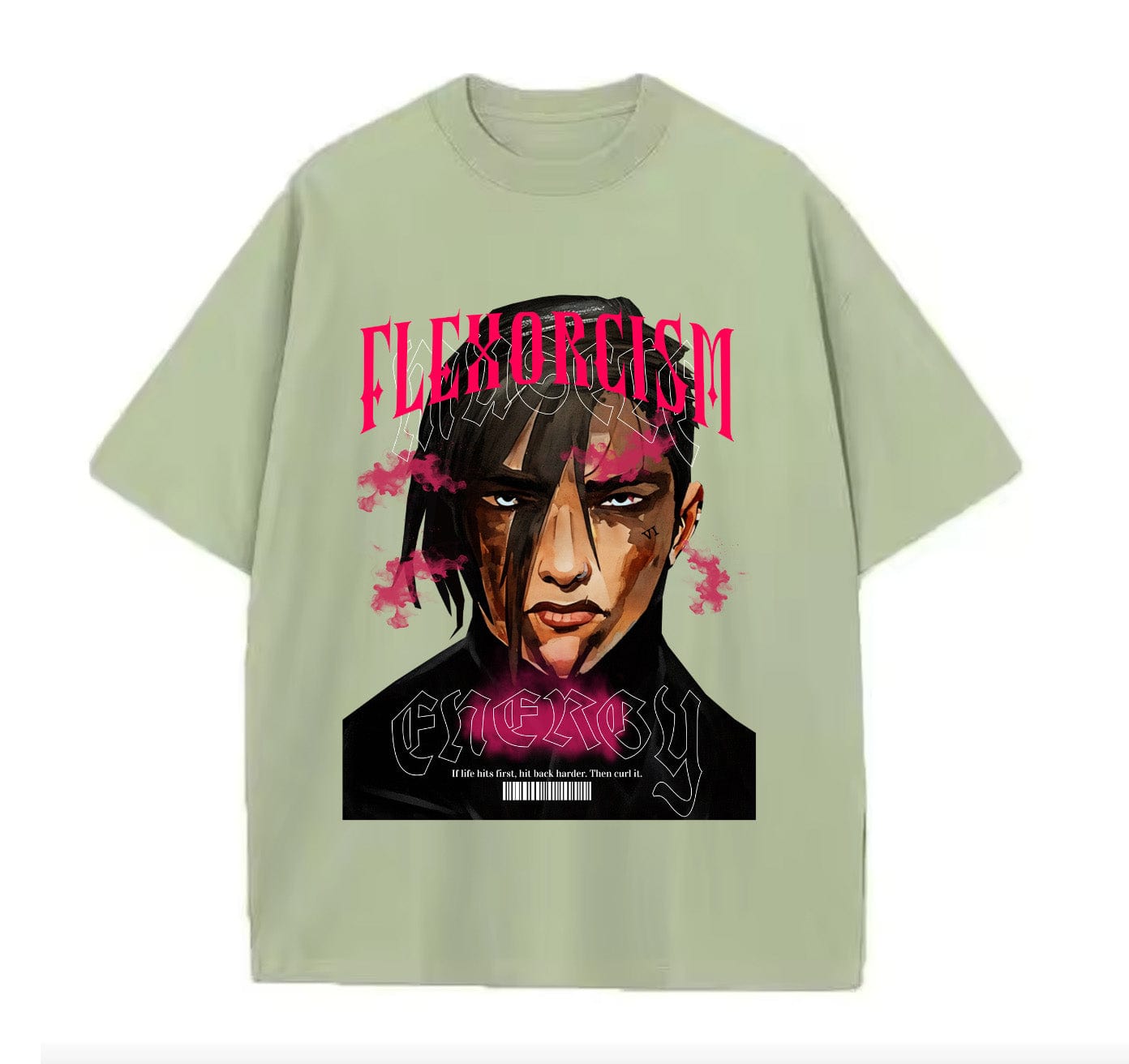 Light Green / XS VI Flexorcism (Arcane) Anime Oversize T-shirt