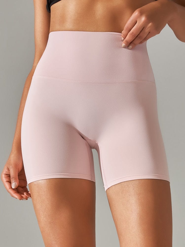 Light Pink / XS Biker Shorts Medium-Height/ Women's Gym Shorts /Yoga Shorts (Ellie Survivor's Edge)