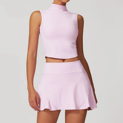 Lilac Pink 2 / M 2PCS Fitness Skirt & Bra for Yoga & Fitness - Victorious Shieldmaiden Grace Set