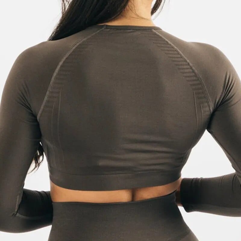 Long Sleeve Gym Crop Top / Women's Moisture-Wicking Gym Top/  Victorious Guardian