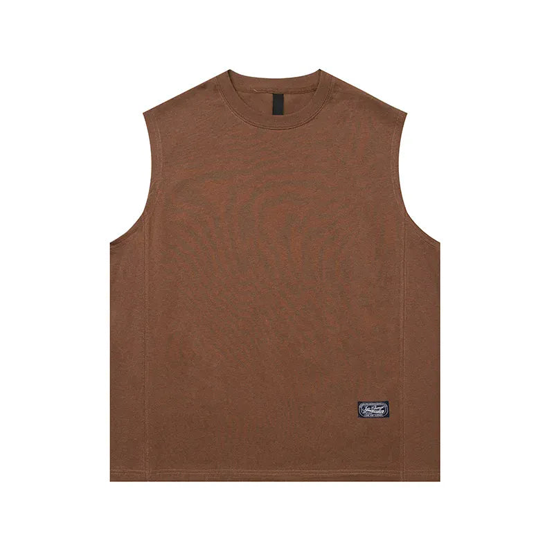 M / Coffee color Victorious Loose Summer Sleeveless Sports Vest - Korean Fashion Style