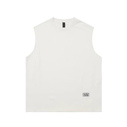 M / White Victorious Loose Summer Sleeveless Sports Vest - Korean Fashion Style