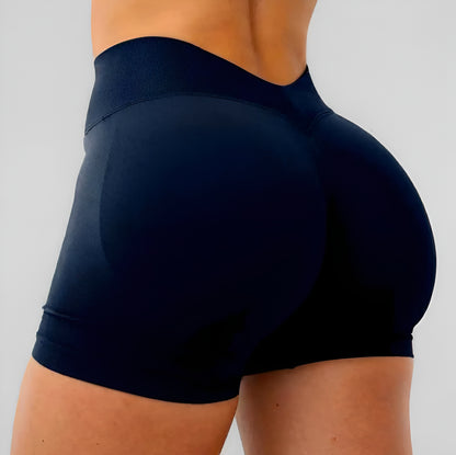 Midnight Black / XS V-shaped scrunch shorts