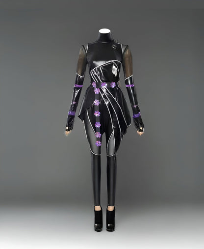 Mira Costume No Wig / kids 110 Kpop Demons Hunters Rumi, Zoey, Mira Cosplay - Black Outfits