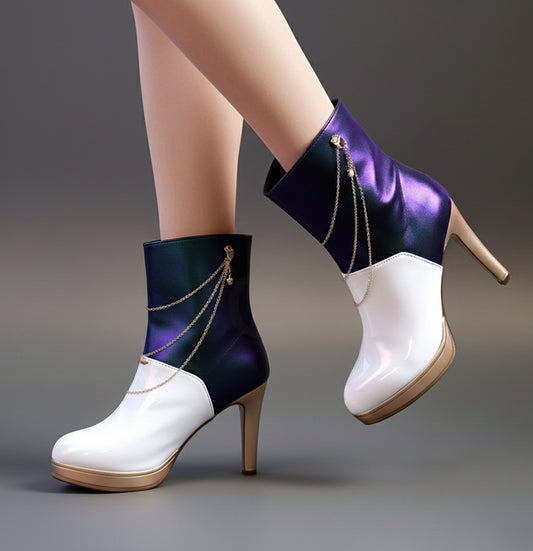 Mira Kpop Demon Hunter Shoes / Black and White w/ Gold details