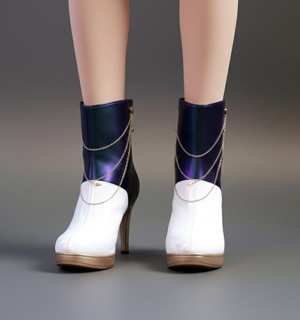 Mira Kpop Demon Hunter Shoes / Black and White w/ Gold details