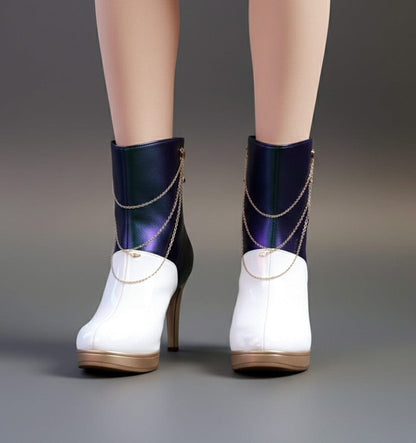 Mira Kpop Demon Hunter Shoes / Black and White w/ Gold details