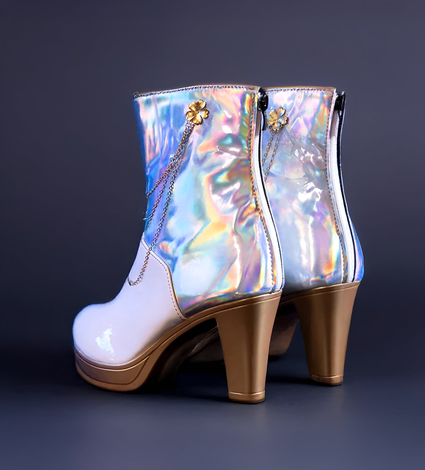 Mira Kpop Demon Hunters Cosplay Shoes / White Glossy, Vegan Leather