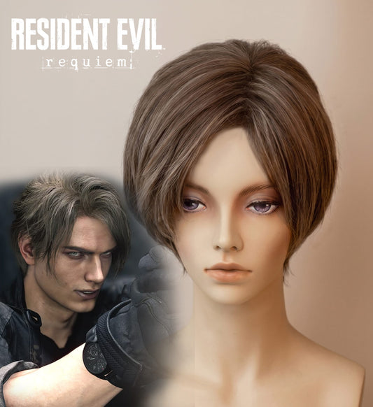 Mixed Brown Leon Scott Kennedy (Resident Evil Cosplay Wig - Requiem)