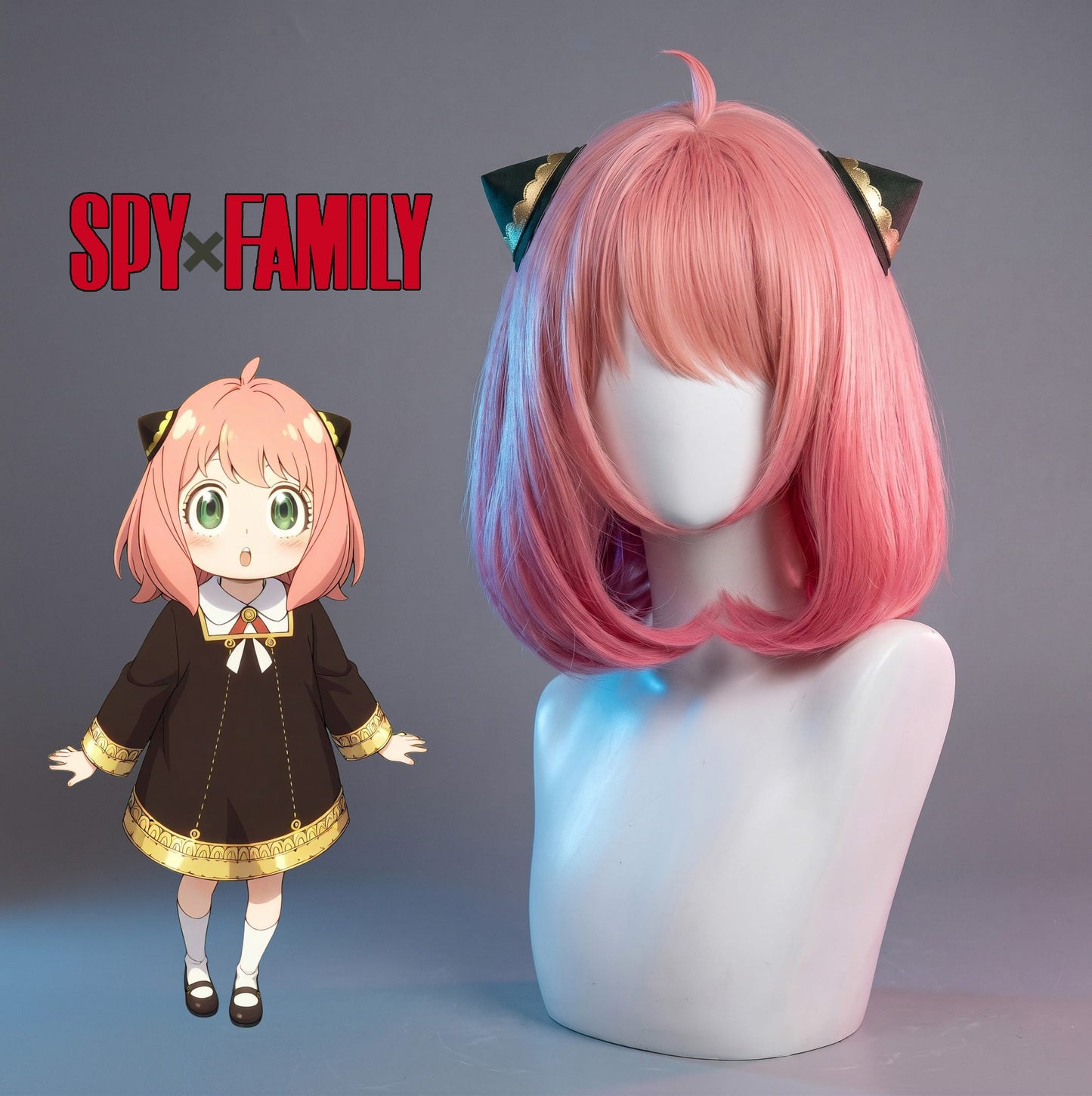 Mixed Pink / 12inches SPY x FAMILY Anya Forger Cosplay Wig (Accessory sold separately)