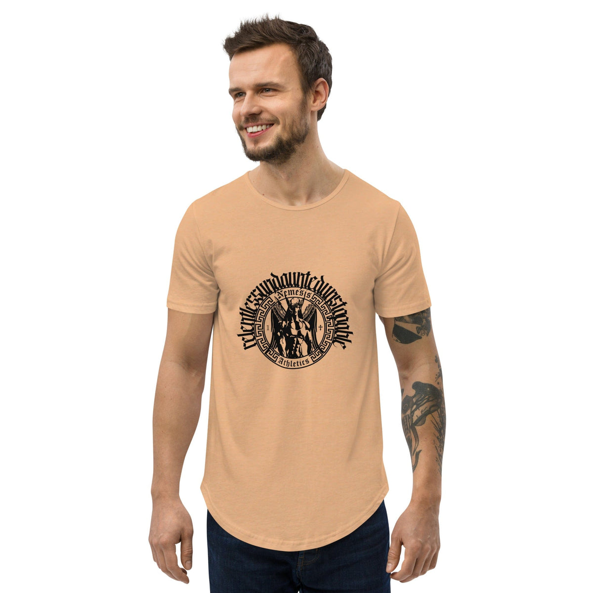 Muscle Curved Hem T-Shirt