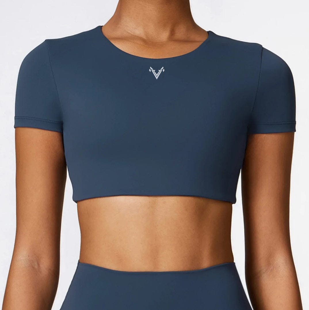 Navy Blue / S Victorious Battle Guardian Gym Crop Top XXIIV