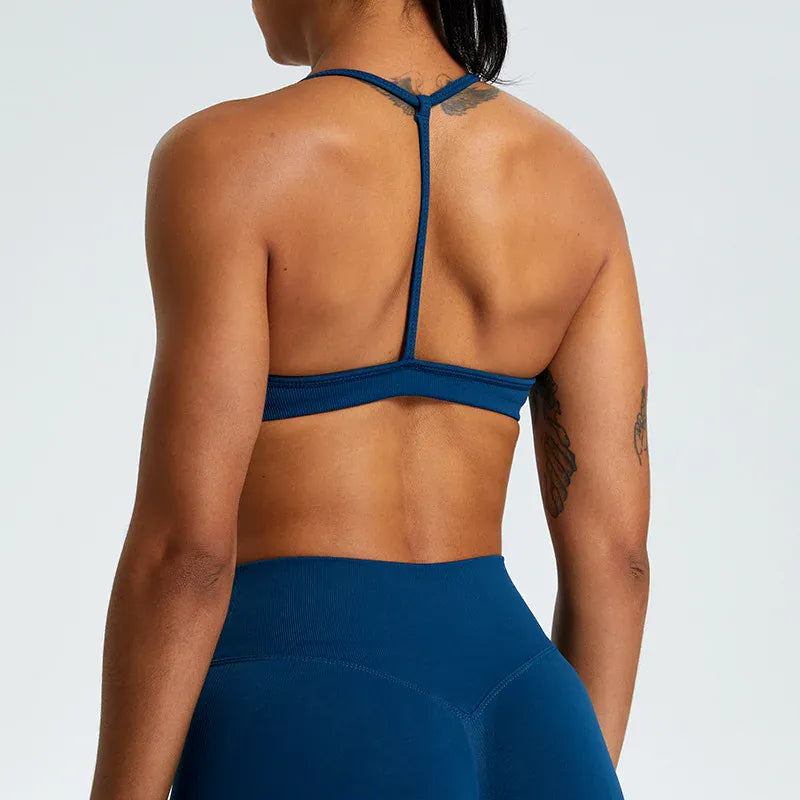 Navy blue / S Women's High Support Sports bra/ Yoga Bra (Victorious Titan Flex)