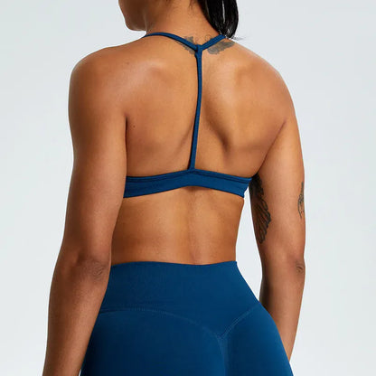 Navy blue / S Women's High Support Sports bra/ Yoga Bra (Victorious Titan Flex)