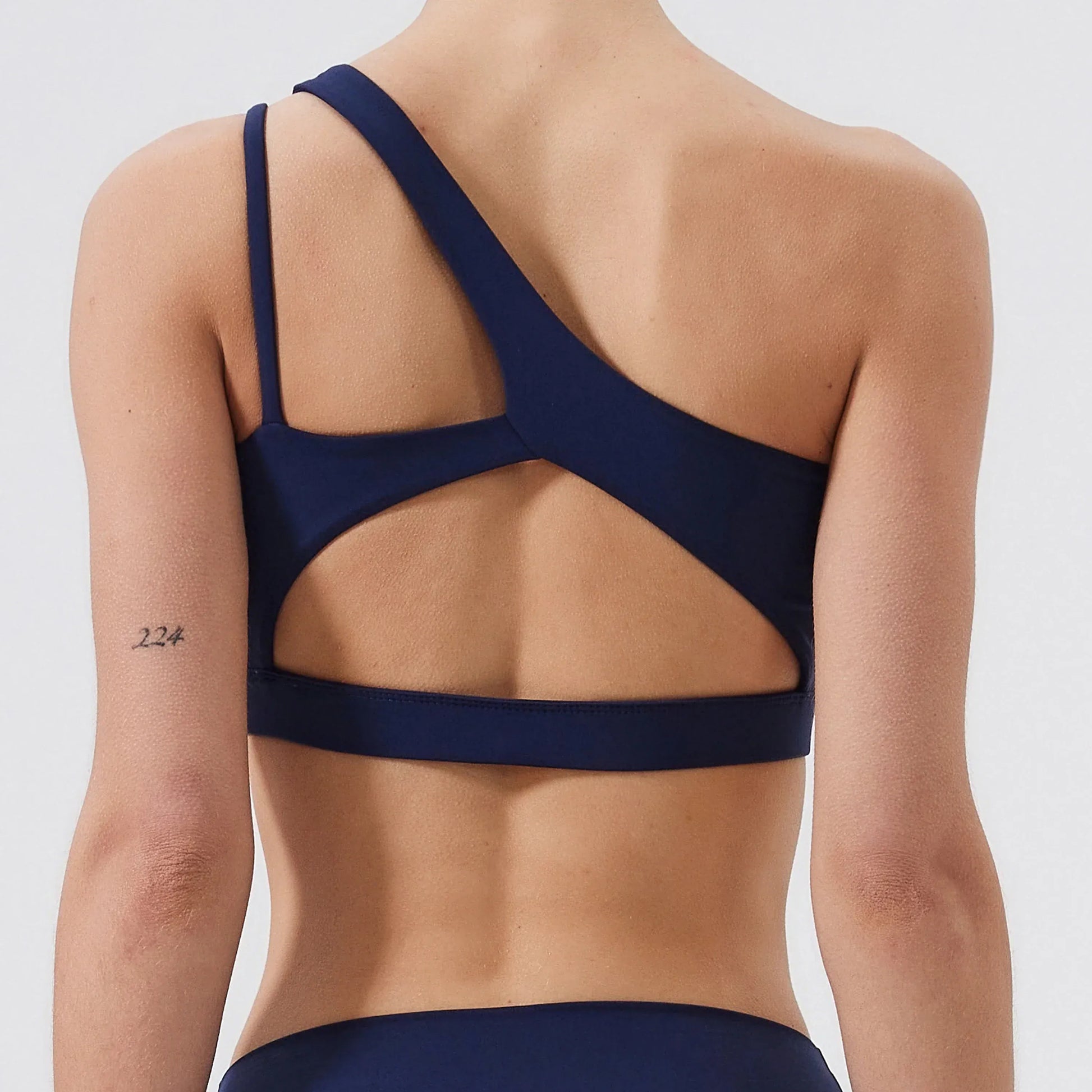 Navy blue / S Women Sports Bra/ Push Up Fitness Bras/ One Shoulder Shockproof (Victorious Cosmo Surge)