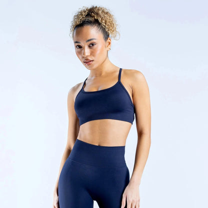 Navy Blue / XS Dynamic Backless Sports Bra / High Impact Fitness / Gym Bra