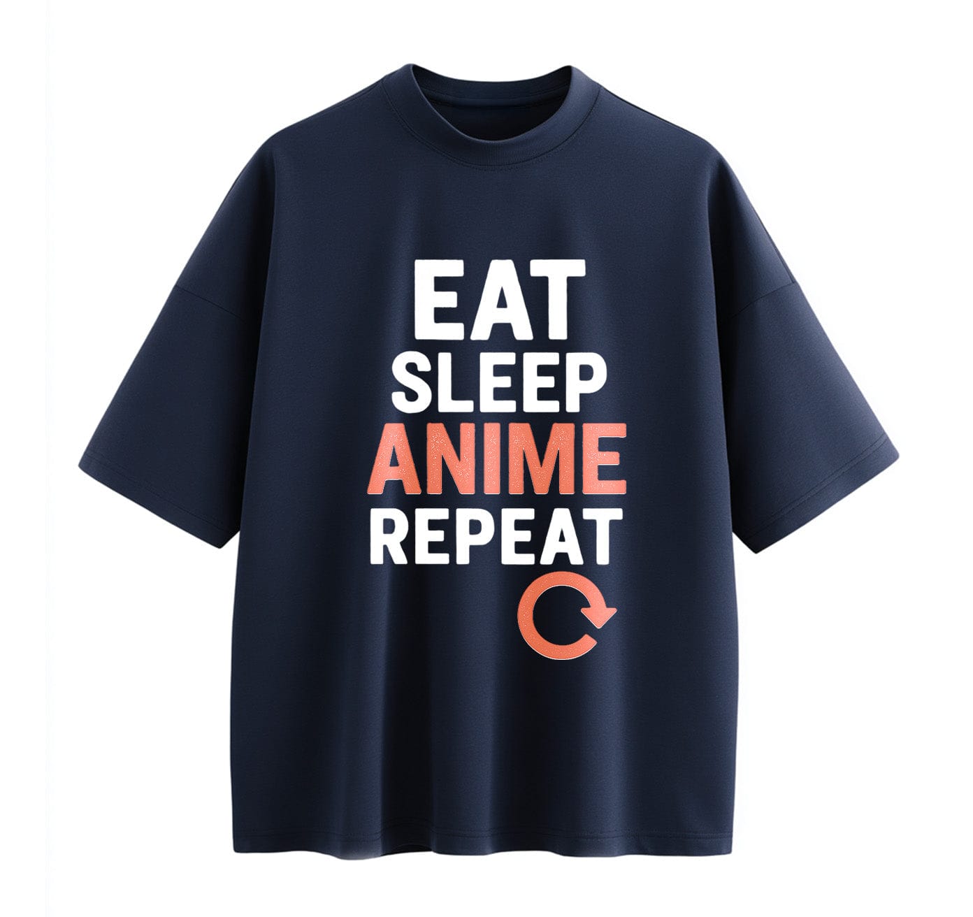 Navy Blue / XS Eat Sleep Anime Repeat 2 Oversize T-Shirt