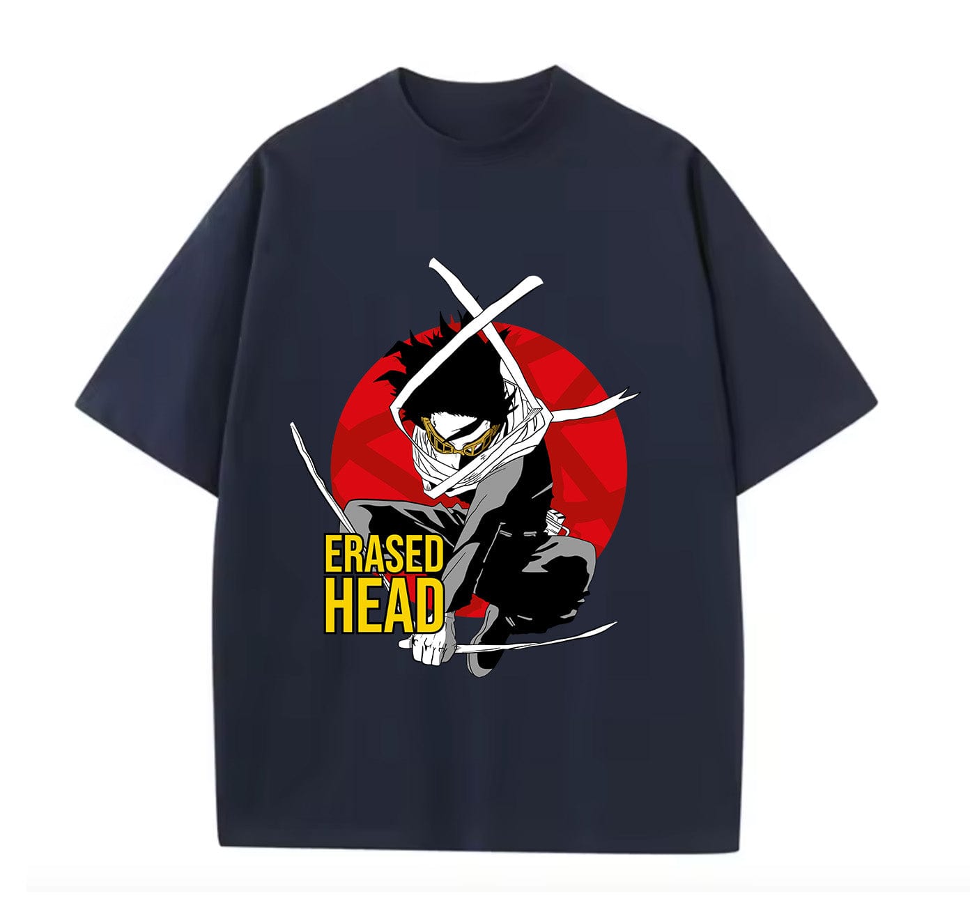 Navy Blue / XS Erased Head (My Hero Academia) Anime Oversize T-Shirt