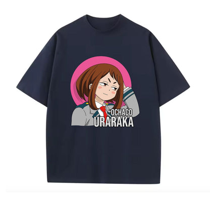 Navy Blue / XS Ochaco Uraraka (My Hero Academia) Anime Oversize T-Shirt