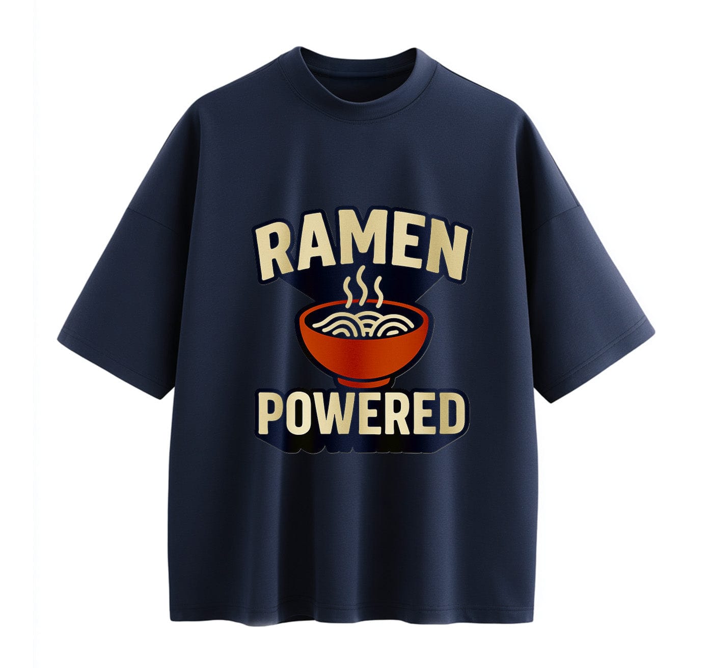 Navy Blue / XS Ramen Powered Anime Oversize T-Shirt