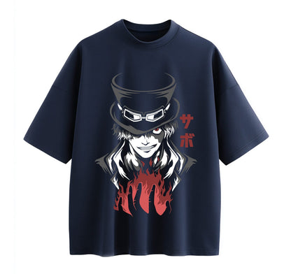 Navy Blue / XS Sabo (One Piece) Anime Oversize T-Shirt
