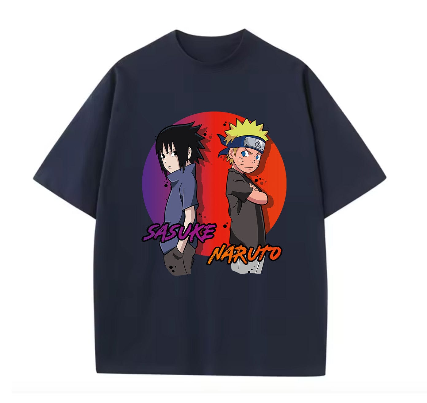 Navy Blue / XS Sasuke (Naruto) Anime Oversize T-Shirt