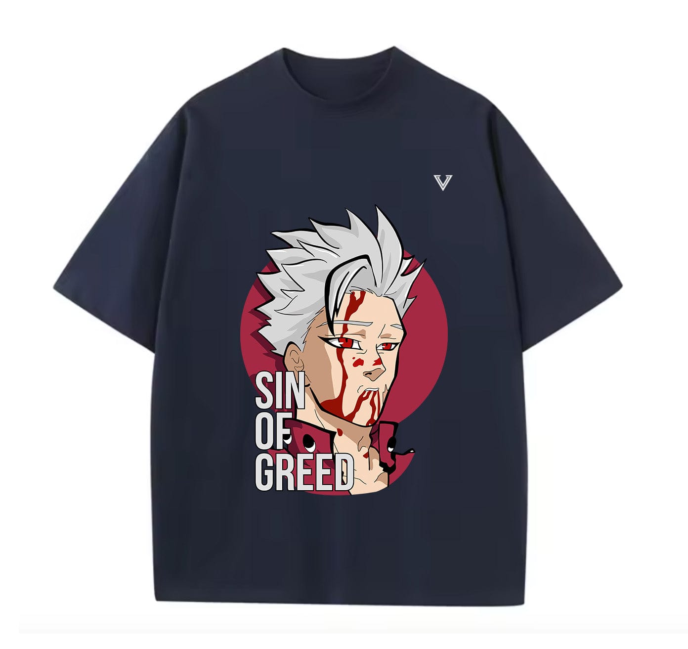 Navy Blue / XS Sin of Greed (Seven Deadly Sins) Anime Oversize T-Shirt
