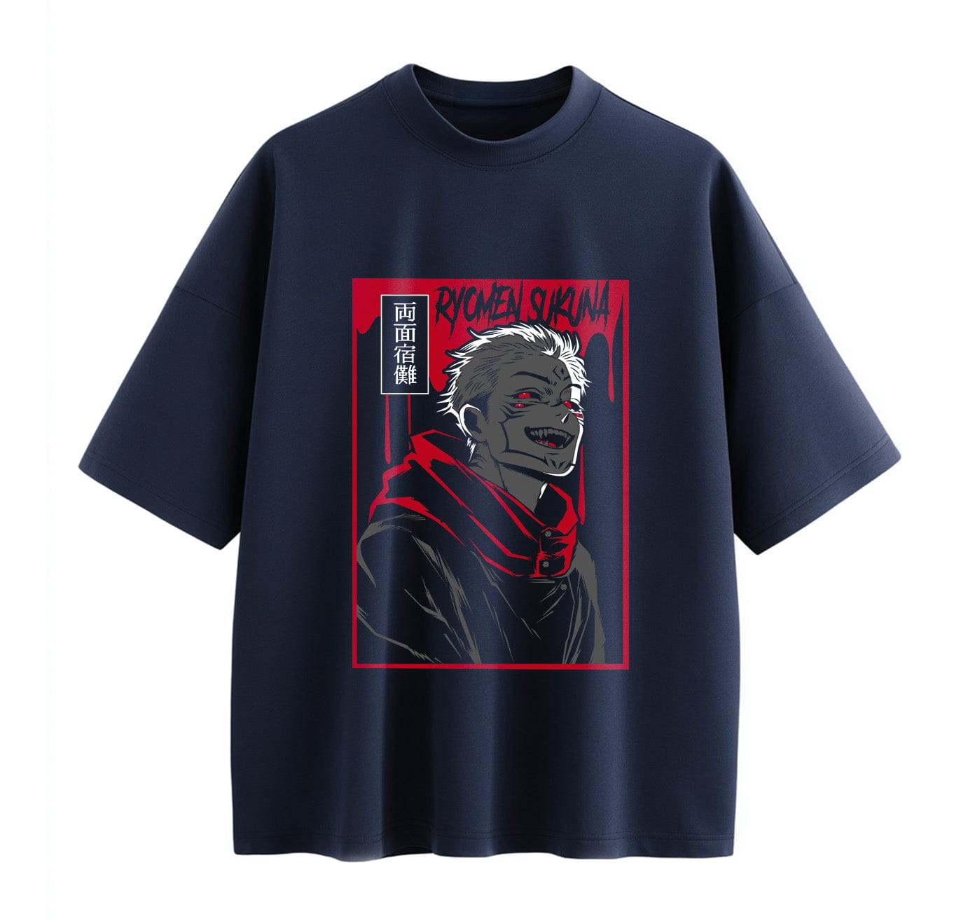 Navy Blue / XS Sukuna (Jujutsu Kaisen) Anime Oversize T-Shirt