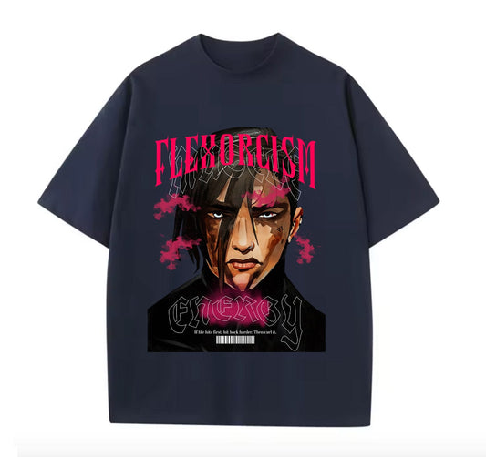 Navy Blue / XS VI Flexorcism (Arcane) Anime Oversize T-shirt