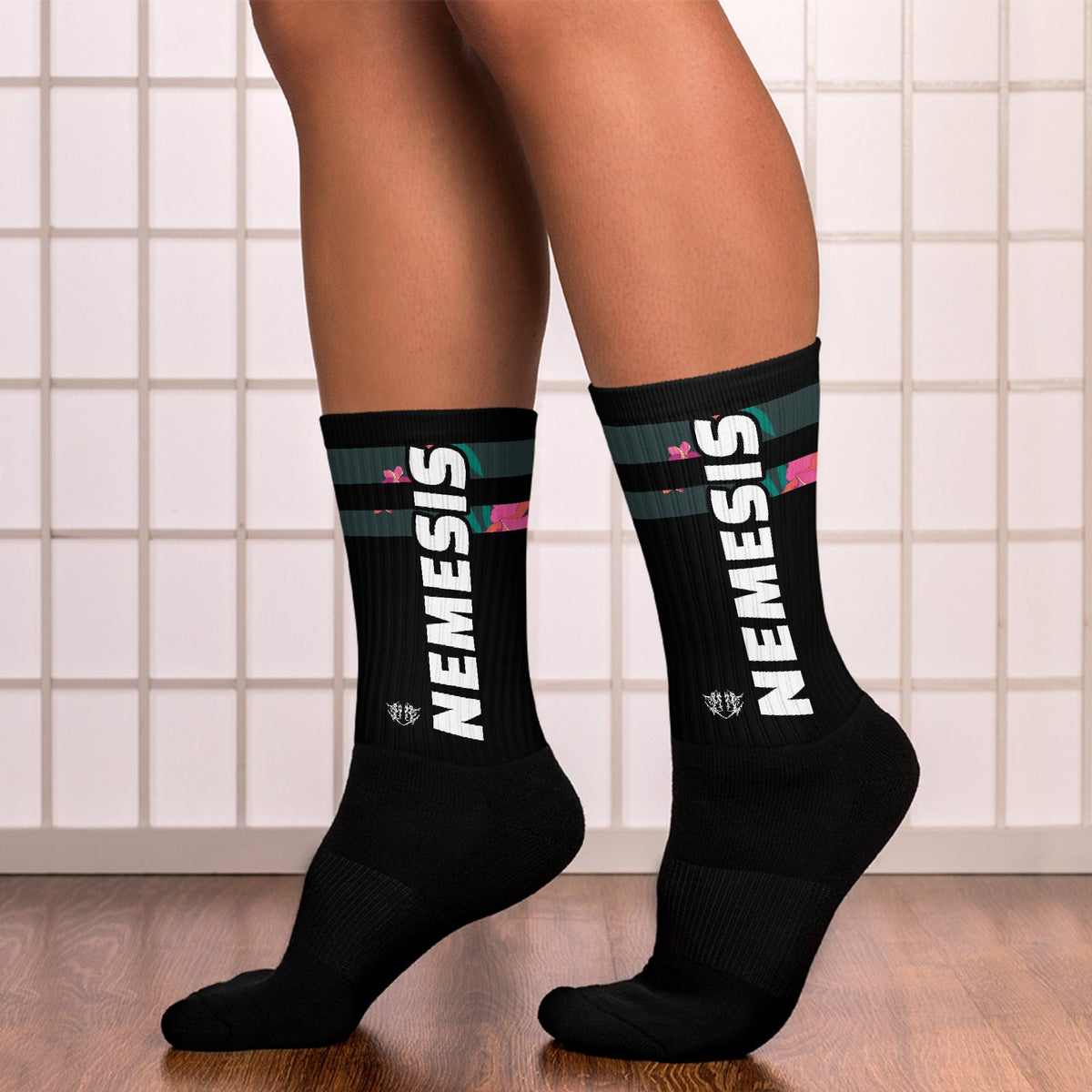 Nemesis: (Midnight Forest Stripes) Dynamic Athletic Socks