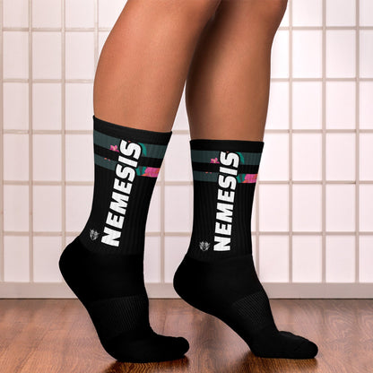 Nemesis: (Midnight Forest Stripes) Dynamic Athletic Socks