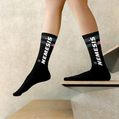 Nemesis: (Midnight Forest Stripes) Dynamic Athletic Socks