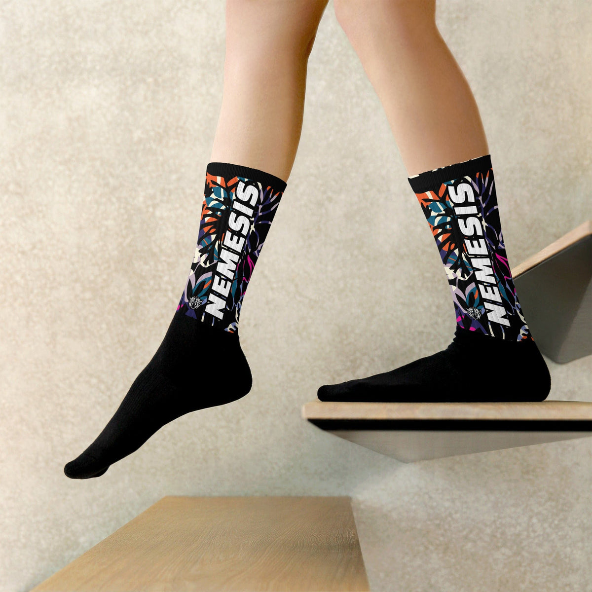 Nemesis: (Tropical Moonlit Camo) Dynamic Athletic Socks