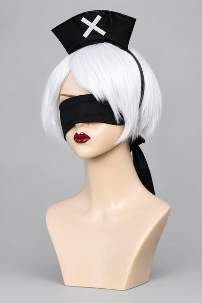 NieR:Automata 2B Cosplay Costume Women Sexy Leather Black Nurse Dress Gothic Nurse Uniform Suit Halloween Carnival Party Clothes