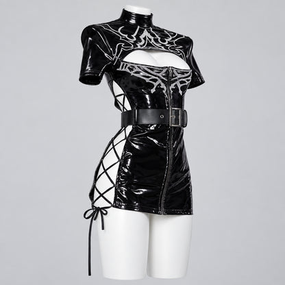 NieR:Automata 2B Cosplay Costume Women Sexy Leather Black Nurse Dress Gothic Nurse Uniform Suit Halloween Carnival Party Clothes