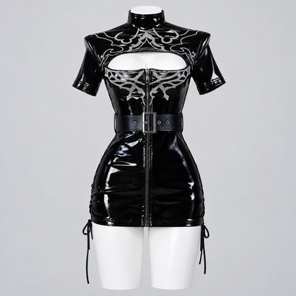 NieR:Automata 2B Cosplay Costume Women Sexy Leather Black Nurse Dress Gothic Nurse Uniform Suit Halloween Carnival Party Clothes