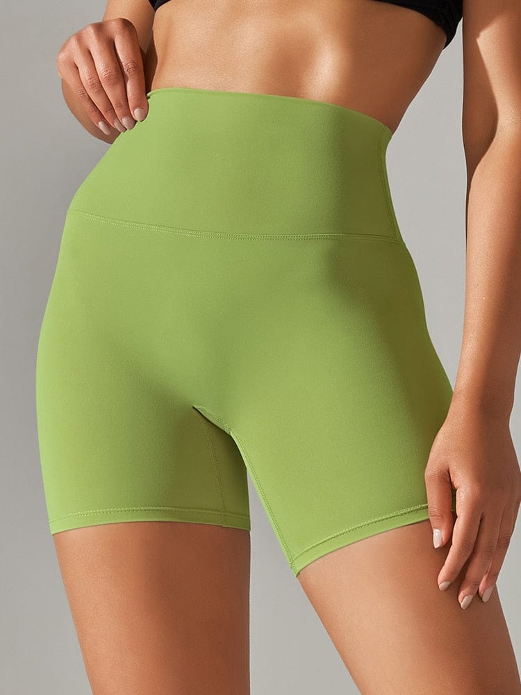 Onion Green / XS Ride Biker Shorts Medium-Height/ Women's Training Shorts/ Women's Yoga Shorts (Ellie Survivor)