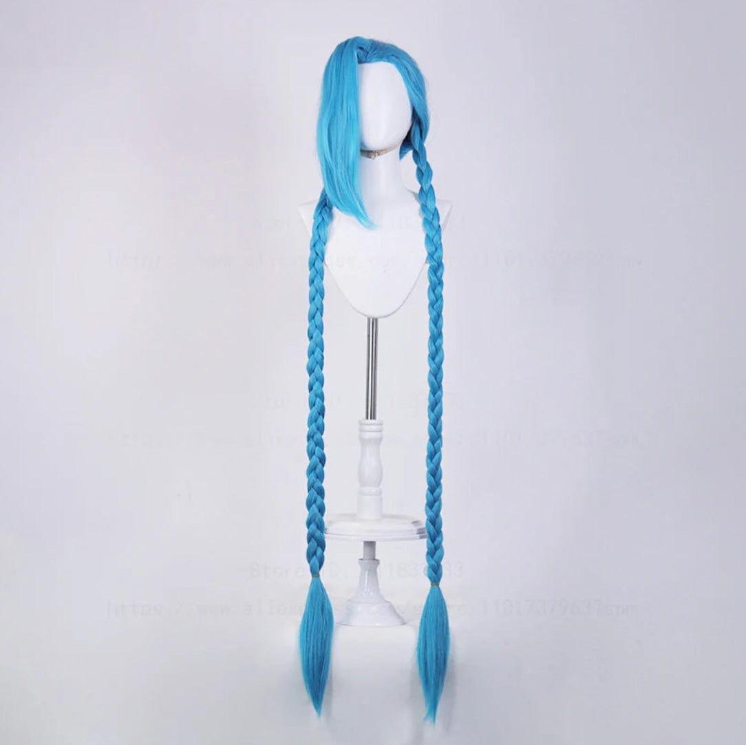 Only Wig / One Size Arcane Jinx Wig – Chaos Queen Silver Cosplay Wig for Season 1 & 2 Fans