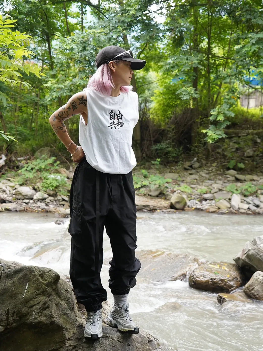 Outdoor Adventure Revolution Hard  Quick Dry Waterproof Cargo Pants Unisex Loose Fit Street Style High Waist Polyester