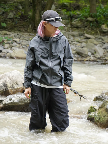 Outdoor Adventure Revolution Hard  Quick Dry Waterproof Cargo Pants Unisex Loose Fit Street Style High Waist Polyester